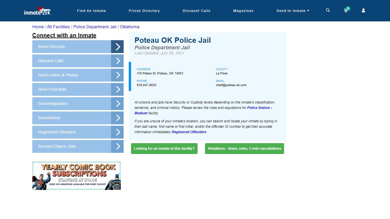 Poteau OK Police Jail & Inmate Search - Poteau, OK