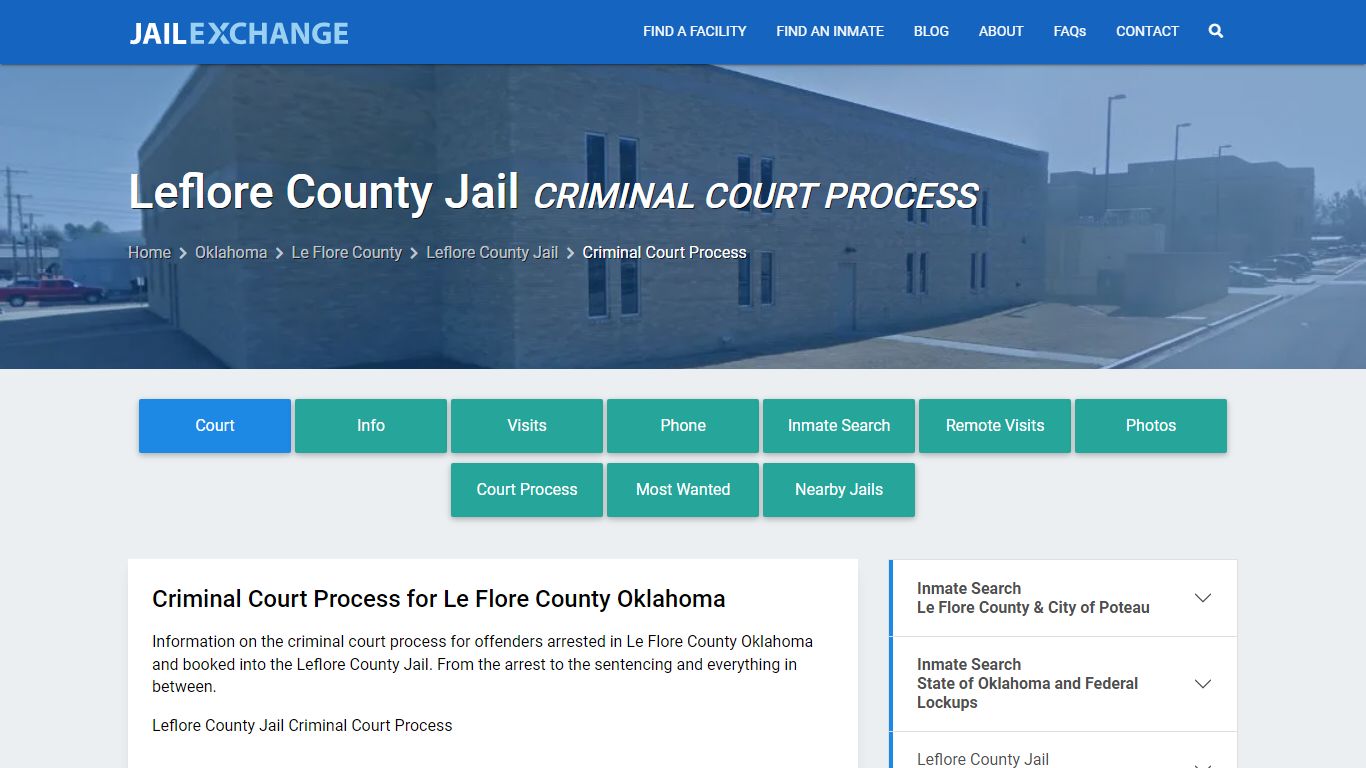 Criminal Court Process for Leflore County Jail, Poteau, Le Flore County ...